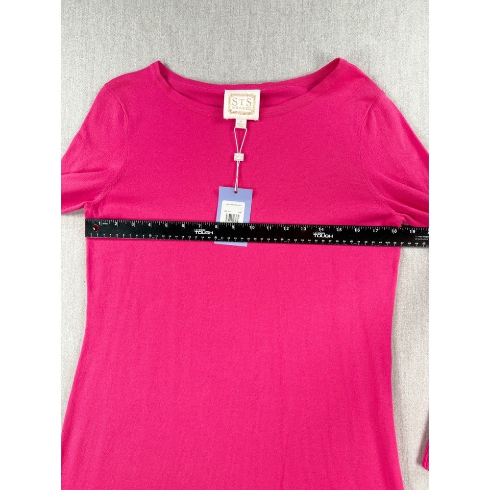 Sail to Sable STS Pink Long Sleeve Flounce Hem Sweater Dress NMR1813 Womens Sz M - Picture 4 of 8